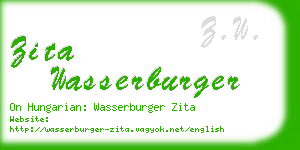 zita wasserburger business card